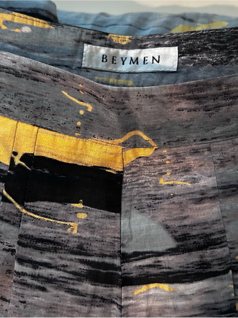 IDoré Beymen Luxury Silk Blend Pleated Abstract Midi Skirt Size Medium - Picture 2 of 10